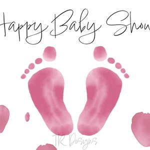 Rosa Aquarell Baby Shower Karte