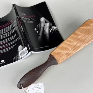 Beautiful Curly Birch and black walnut spanking Paddle, OTK Spanking Paddle, Wooden Spanking Paddle, FLR Spanking Paddle, Spanking Paddle