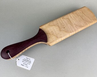 Curly Maple and Purpleheart Principal's Style Spanking paddle,  Wooden Spanking Paddle, OTK Spanking Paddle