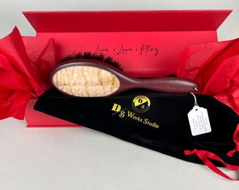 Handmade Purpleheart and Quilted Maple Hairbrush for impact play