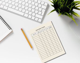 Fillable Subscription Tracker Printable | US Letter & A4 (Digital Download)