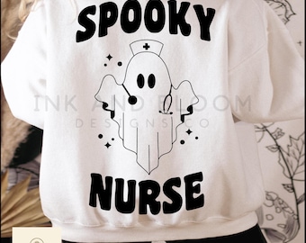 Spöklik sjuksköterska spöke PNG, Halloween digital nedladdning