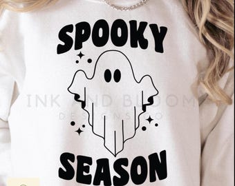 Fantasma de temporada de Halloween PNG, diseño de camiseta retro de Halloween (descarga digital)