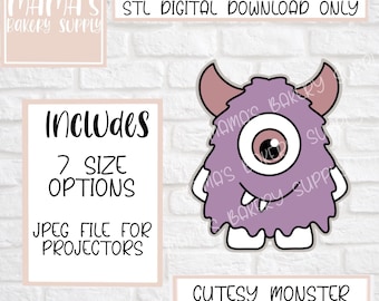 Niedliches Monster Halloween Ausstecher STL Datei Digital Download