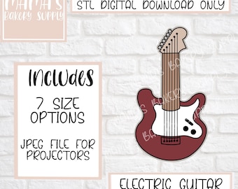 Electric Guitar Cookie Cutter STL File Digital Download
