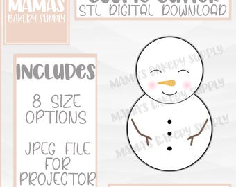 Simple Snowman Cookie Cutter STL File Digital Download