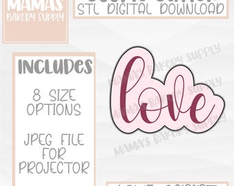 Love Script Cookie Cutter STL File Digital Download