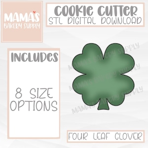 Four Leaf Clover Cookie Cutter STL File Digital Download