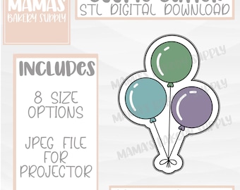 Birthday Balloon Bouquet Cookie Cutter STL File (Digital Download)