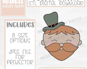 St. Patricks Day Kobold Gesicht Cookie Cutter STL Datei Digital Download