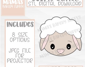 Baby Sheep Face Cookie Cutter STL File Digital Download