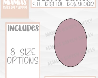 Oval Shape Cookie Cutter STL File Digital Download