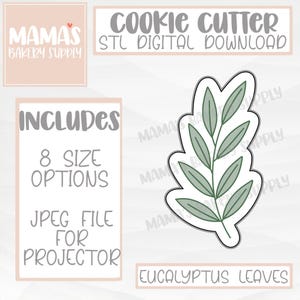 Eucalyptus Leaves Cookie Cutter STL File Digital Download