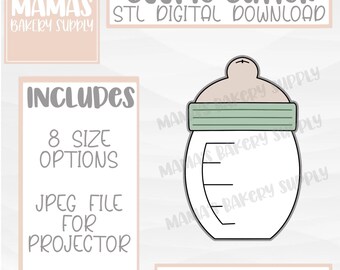 Chubby Baby Bottle Cookie Cutter STL File Digital Download