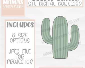 Saguaro Cactus Cookie Cutter STL File Digital Download