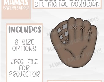 Baseball Glove Cookie Cutter STL File Digital Download