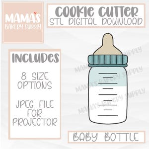 Baby Bottle Cookie Cutter STL File Digital Download