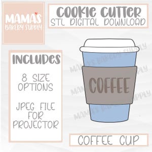 To Go Coffee Cup Cookie Cutter STL File Digital Download