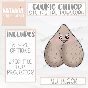 Nutsack Cookie Cutter STL File Digital Download