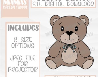 Teddy Bear Cookie Cutter STL File Digital Download