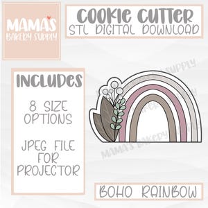 Boho Rainbow Arch Cookie Cutter STL File Digital Download