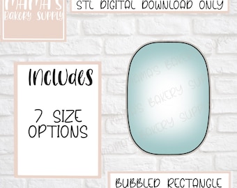 Bubbled Rectangle Shape Plaque Frame STL File Digital Download