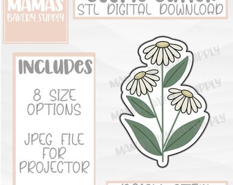 Daisy Wildflower Stem Cookie Cutter STL File Digital Download