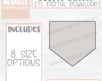 Home Plate Shape Plaque Cookie Cutter STL File Digital Download