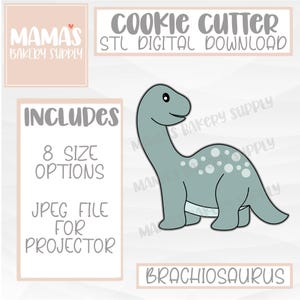 Brachiosaurus Dinosaur Cookie Cutter STL File Digital Download