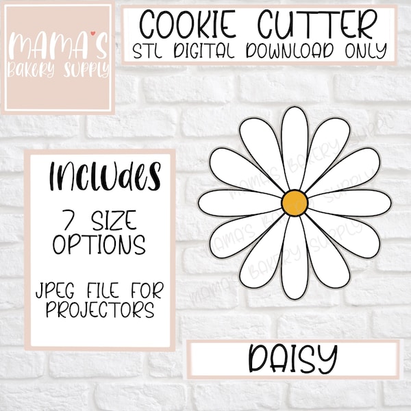 Daisy Flower Cookie Cutter STL File Digital Download