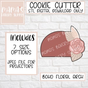 Boho Floral Arch Cookie Cutter STL File Digital Download