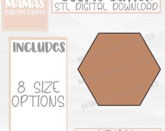 Hexagon Cookie Cutter STL File Digital Download
