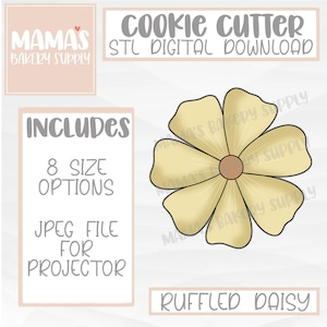 Ruffled Daisy Flower Cookie Cutter STL File Digital Download