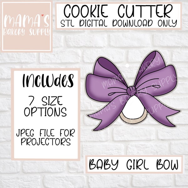 Baby Girl Bow Headband Cookie Cutter STL File Digital Download