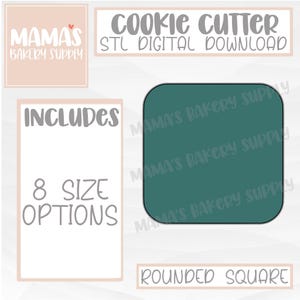 Rounded Square Plaque Cookie Cutter STL File Digital Download