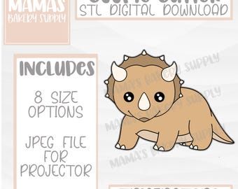 Triceratops Dinosaur Cookie Cutter STL File Digital Download