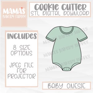 Baby Onesie Cookie Cutter STL File Digital Download