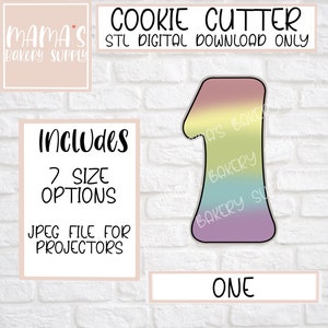 One Number Cookie Cutter STL File Digital Download