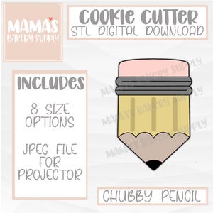Chubby Pencil Cookie Cutter STL-bestand digitale download