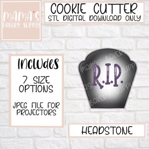 Headstone Cookie Cutter STL File Digital Download