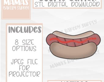Hot Dog Cookie Cutter STL File Digital Download