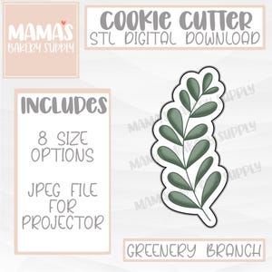 Greenery Eucalyptus Branch Cookie Cutter STL-bestand digitale download