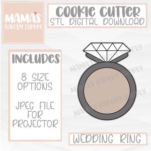 Wedding Ring Cookie Cutter STL File Digital Download