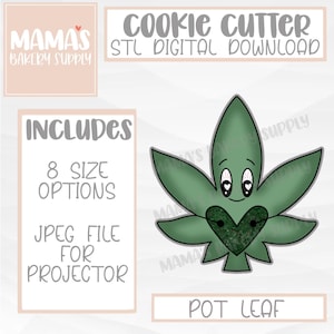 Pot - Marijuana Leaf Cookie Cutter STL File Digital Download