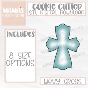 Wellenförmige Kreuz Cookie Cutter STL Datei Digital Download