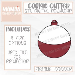Fishing Bobber Cookie Cutter STL File Digital Download