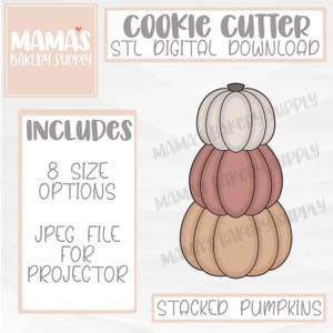 Stacked Pumpkins Cookie Cutter STL File Digital Download