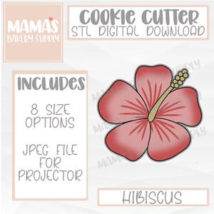 Hibiskus Blume Cookie Cutter STL Datei Digital Download