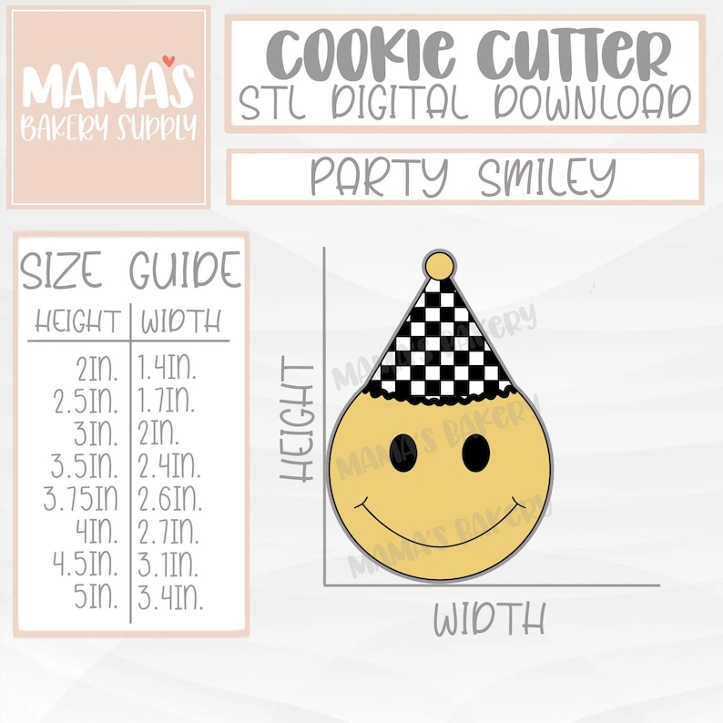 Birthday Smiley Face Cookie Cutter STL File Digital Download - Etsy