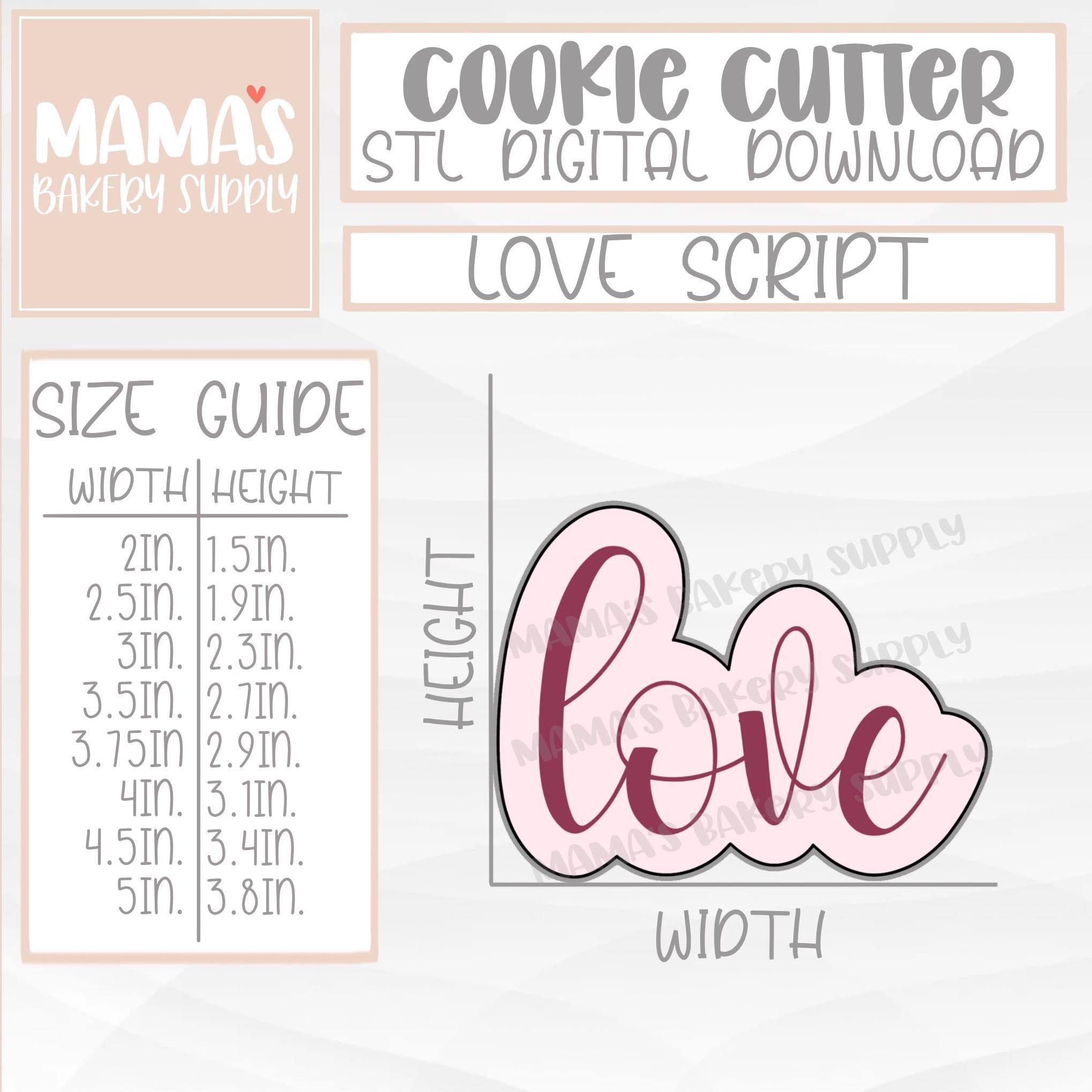 Cutter Script Love Script Cookie Cutter STL File Digital Download - Etsy